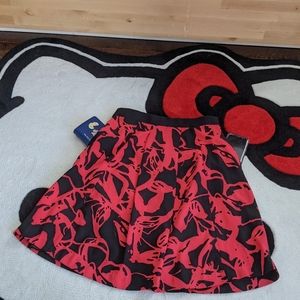 Ellen Tracy Red/Black abstract Floral Skirt